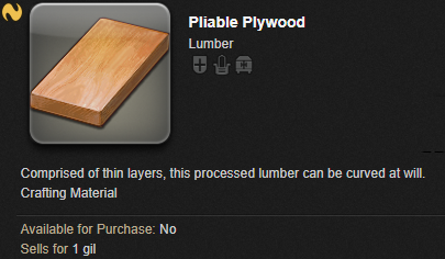 Pliable Plywood ffxiv